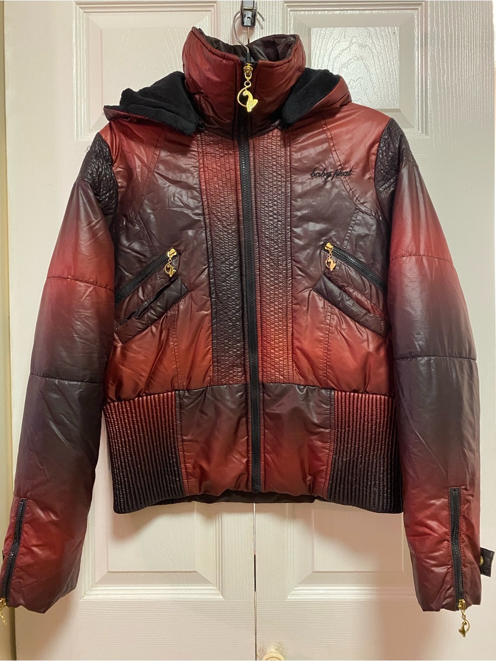 Baby Phat Vintage Ombre Puffer Jacket (Sz L) Ptp 23”